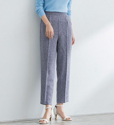 Pierrot（ピエロ）の「サマーツイードテーパードパンツ（フルレングスパンツ）」