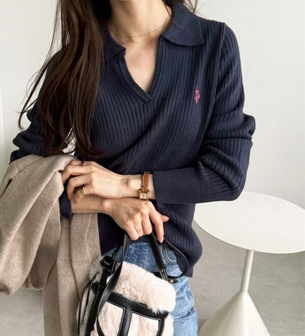 GeeRA（ジーラ）の「【U.S. POLO ASSN.】ポロ衿リブニット（ニット・セーター）」｜詳細画像