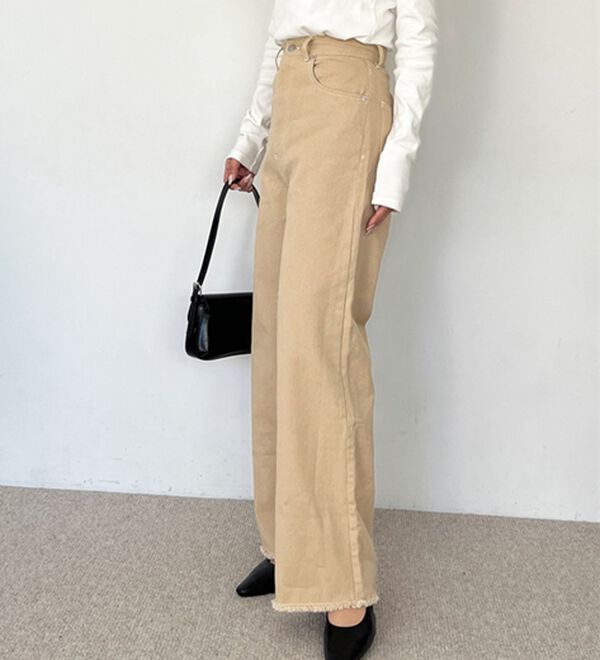 GeeRA（ジーラ）の「オリジナルパッチハイウエストデニム（ワイドパンツ・ガウチョ）」｜詳細画像