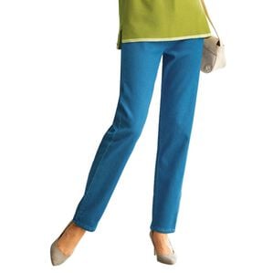 BELLUNA（ベルーナ）の「あったか裏フリースストレッチジーンズ（フルレングスパンツ）」｜ブルー