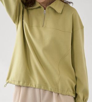 BELLUNA（ベルーナ）の「異素材使いハーフジッププルオーバー（カットソー）」｜詳細画像