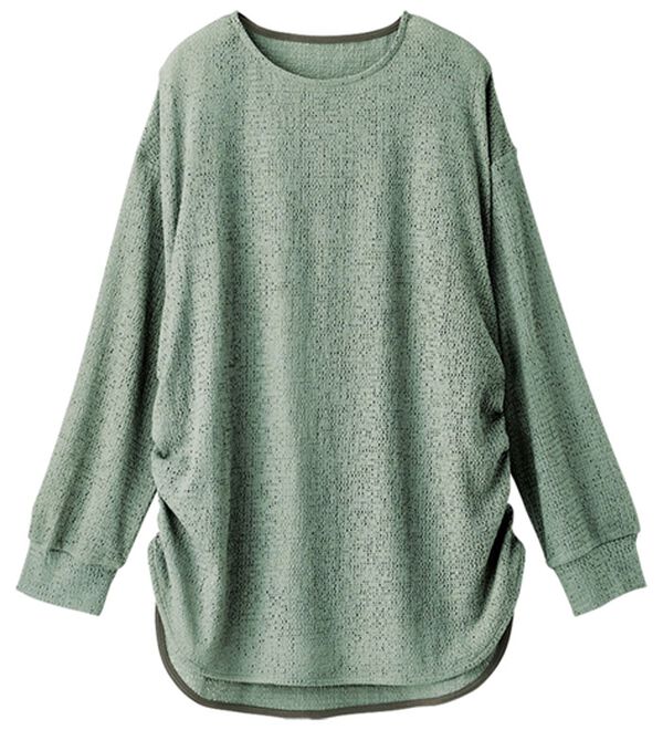 BELLUNA（ベルーナ）の「程よい透け感！メッシュ素材ドロスト使いチュニック（チュニック）」｜詳細画像