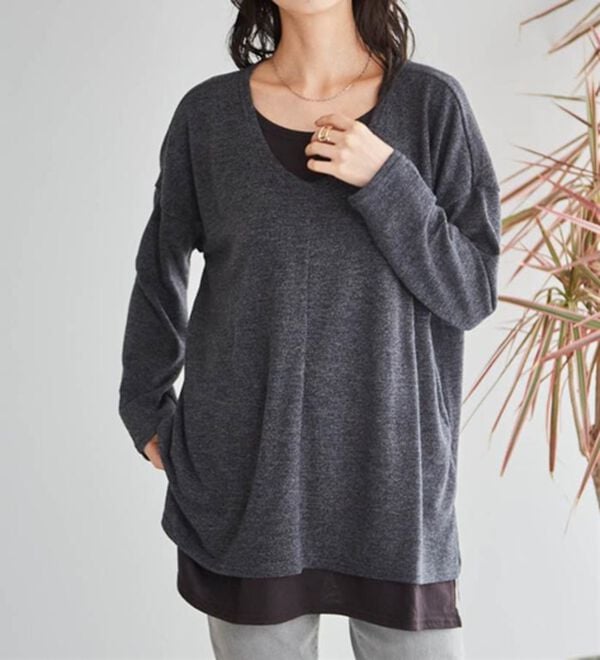 RANAN（ラナン）の「レイヤード風ニットソーチュニック（チュニック）」｜詳細画像