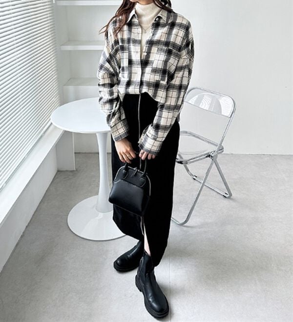 GeeRA（ジーラ）の「チェックロングシャツ（シャツ）」｜詳細画像