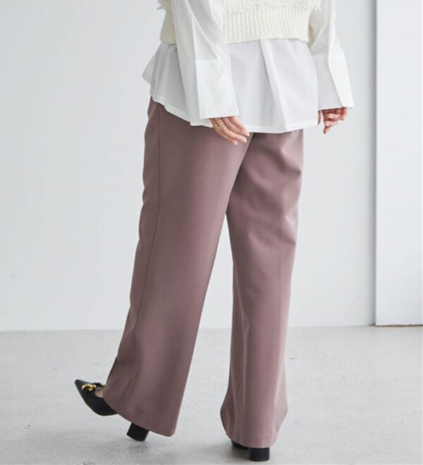 RANAN（ラナン）の「裏起毛美脚シルエットピンタックワイドパンツ（フルレングスパンツ）」｜詳細画像