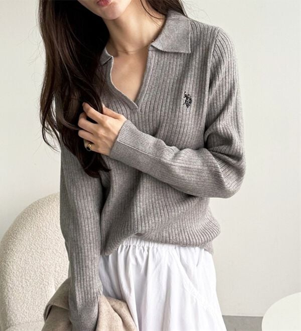 GeeRA（ジーラ）の「【U.S. POLO ASSN.】ポロ衿リブニット（ニット・セーター）」｜詳細画像