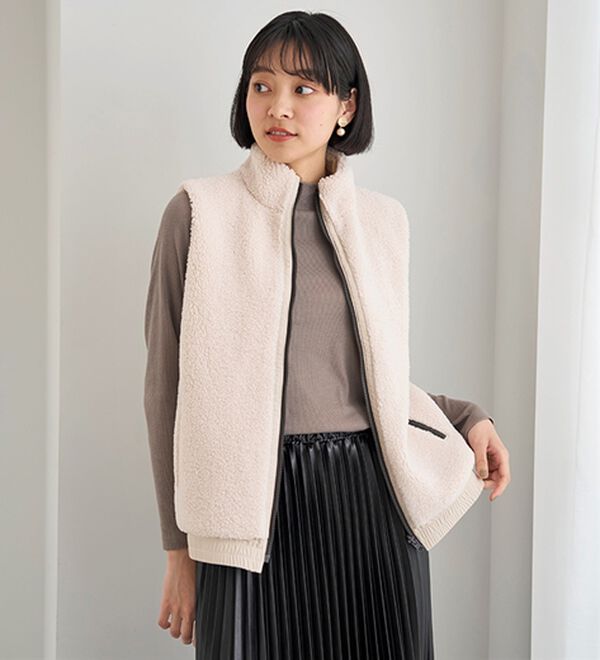 BELLUNA（ベルーナ）の「綿混リブハイネックプルオーバー（カットソー）」｜詳細画像