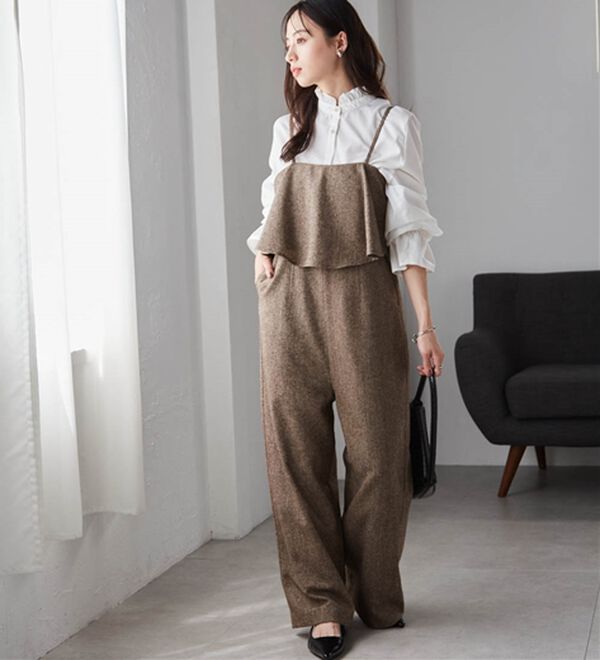 RANAN（ラナン）の「ツイードフリルサロペット（オールインワン）」｜詳細画像