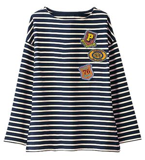 BELLUNA（ベルーナ）の「＜ＰＥＲＳＯＮ&rsquo;Ｓ　ＣＬＵＢ＞ワッペン付ボーダープルオーバー（カットソー）」｜ネイビー系