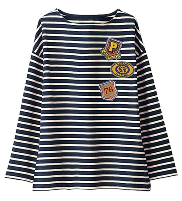 BELLUNA（ベルーナ）の「＜ＰＥＲＳＯＮ&rsquo;Ｓ　ＣＬＵＢ＞ワッペン付ボーダープルオーバー（カットソー）」｜ネイビー系