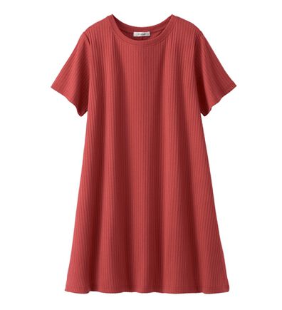 BELLUNA（ベルーナ）の「テレコ素材フレアーチュニックワンピース（チュニック）」