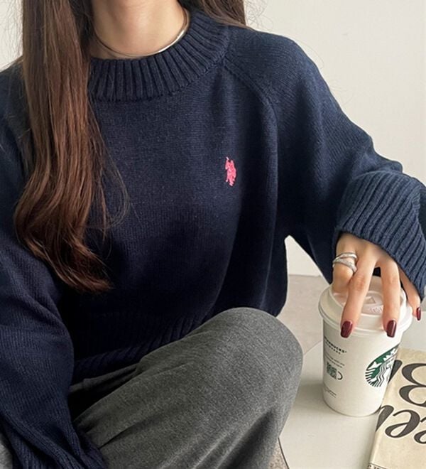 GeeRA（ジーラ）の「【ＵＳ．ＰＯＬＯ　ＡＳＳＮ】ショート丈ニット（ニット・セーター）」｜詳細画像