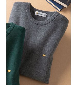 「＜ゴールデンベア＞メリノウールクルーネックセーター（メンズニット・セーター）」｜グレー