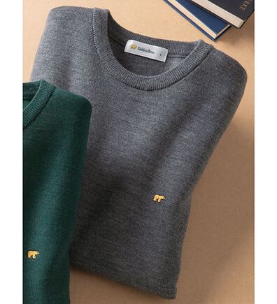 「＜ゴールデンベア＞メリノウールクルーネックセーター（メンズニット・セーター）」