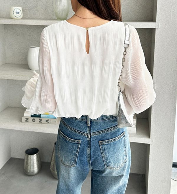 GeeRA（ジーラ）の「シアーシャーリングキャンディー袖ブラウス（ブラウス）」｜詳細画像