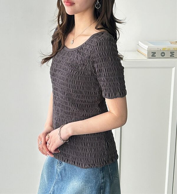 GeeRA（ジーラ）の「バレエネックシャーリングカットソー（カットソー）」｜詳細画像