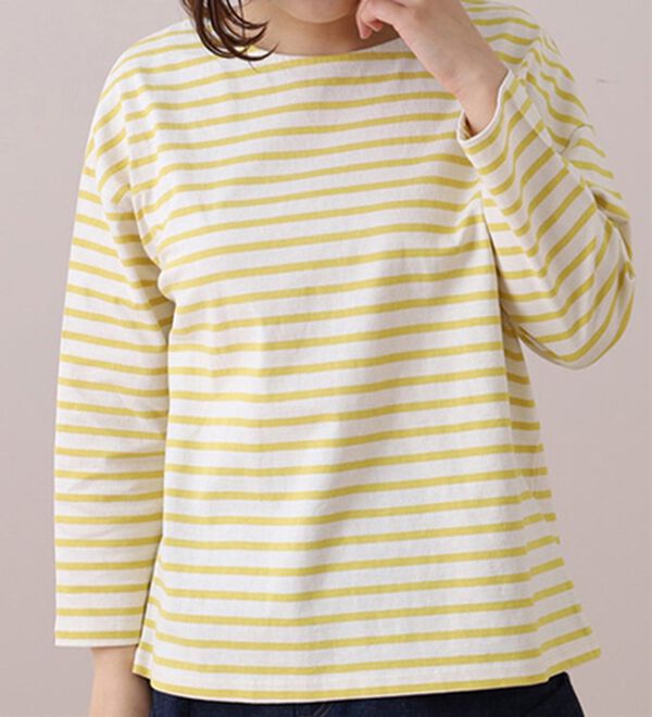 BELLUNA（ベルーナ）の「＜ｓｏｒａｆｕｋｕ＞ボーダープルオーバー（カットソー）」｜アイボリー／イエロー