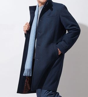 「ラクする紳士のメルトンコート（メンズコート）」｜ネイビー