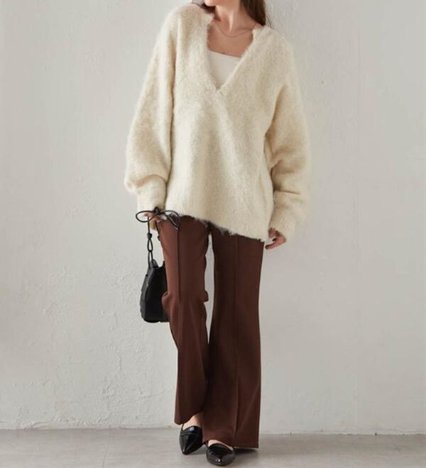 RANAN（ラナン）の「美脚見えツイルフレアーパンツ（フルレングスパンツ）」｜詳細画像