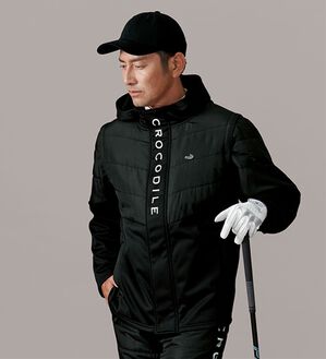 「＜クロコダイル＞アクティブヒート防風２ウェイブルゾン（メンズジャケット）」｜ブラック