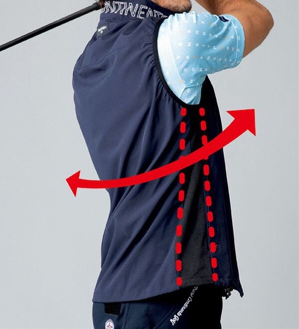 「＜トランスコンチネンツゴルフ＞グーンと振れる涼感ベスト（メンズベスト）」｜詳細画像