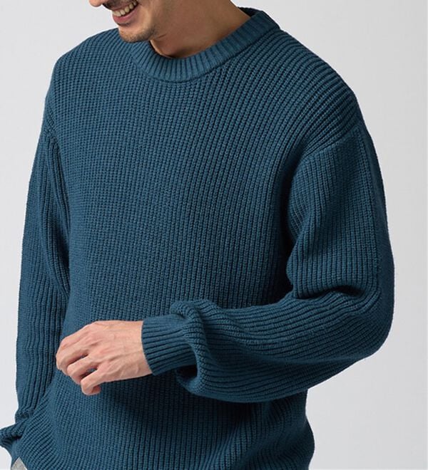 REMEN'S（リメンズ）の「【洗える】やわらかタッチ畦編みクルーネックセーター（メンズニット・セーター）」｜詳細画像
