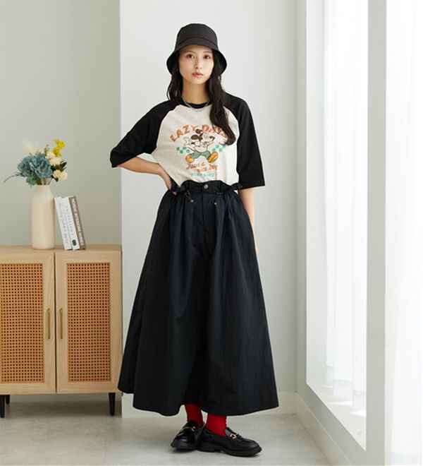 BELLUNA（ベルーナ）の「＜Ｄｉｓｎｅｙ＞【ミッキー】プリント７分丈ラグランＴシャツ（カットソー）」｜詳細画像