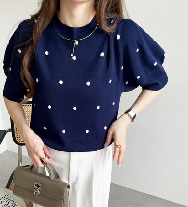 GeeRA（ジーラ）の「ドット柄ジャガードトップス（ニット・セーター）」｜詳細画像