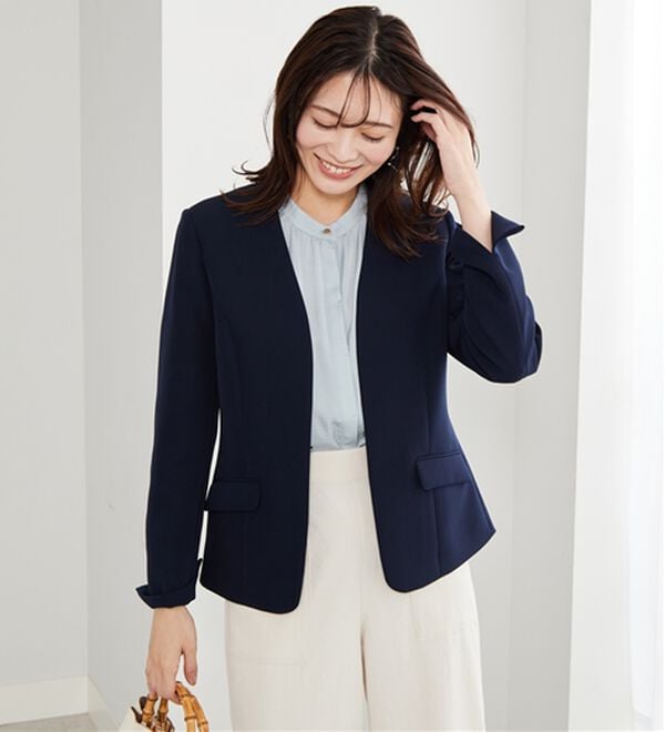 BELLUNA（ベルーナ）の「＜Ｃ／Ｓ＞ノーカラージャケット（ノーカラージャケット）」｜詳細画像