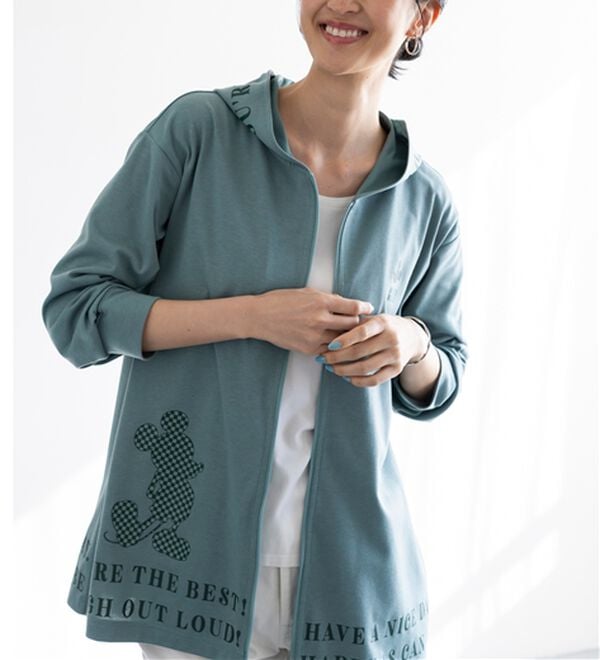 BELLUNA（ベルーナ）の「＜Ｄｉｓｎｅｙ＞【ミッキー】ロゴプリント裏メッシュパーカー（パーカー）」｜詳細画像