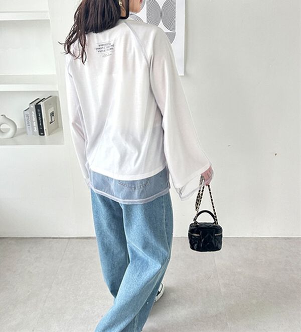 GeeRA（ジーラ）の「チュールレイヤードロンＴ（Tシャツ）」｜詳細画像