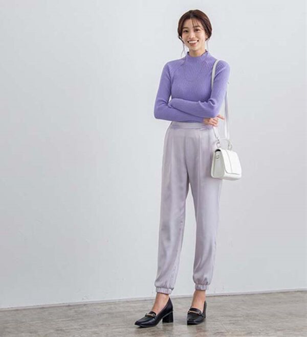 Pierrot（ピエロ）の「着回しストレッチリブハイネックニット（ニット・セーター）」｜詳細画像