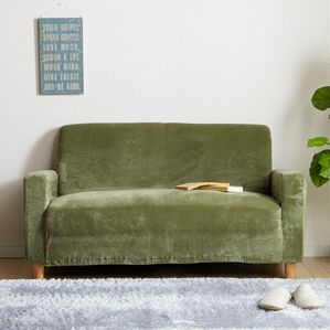 iellio（イエリオ）の「【週替わり目玉】とろけるマイクロのびのびソファカバー（ソファーカバー）」｜スモーキーグリーン