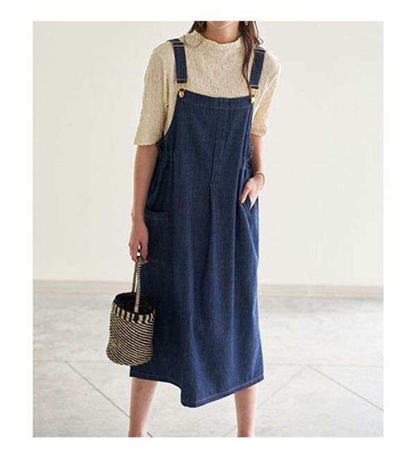 BELLUNA（ベルーナ）の「大人のデニム素材サロペット（ジャンパースカート）」｜詳細画像