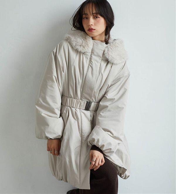 RANAN（ラナン）の「ミドル丈フードファー中わたダウンコート（ハーフコート）」｜詳細画像