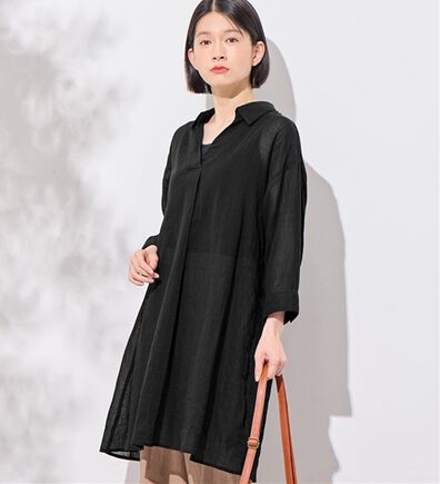 Viola e Viola（ヴィオラ エ ヴィオラ）の「綿素材シアーAラインスキッパーワンピース（その他ワンピース）」