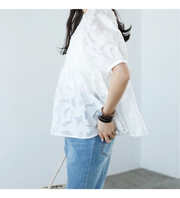 GeeRA（ジーラ）の「シアージャカードチュニックブラウス（ブラウス）」｜詳細画像