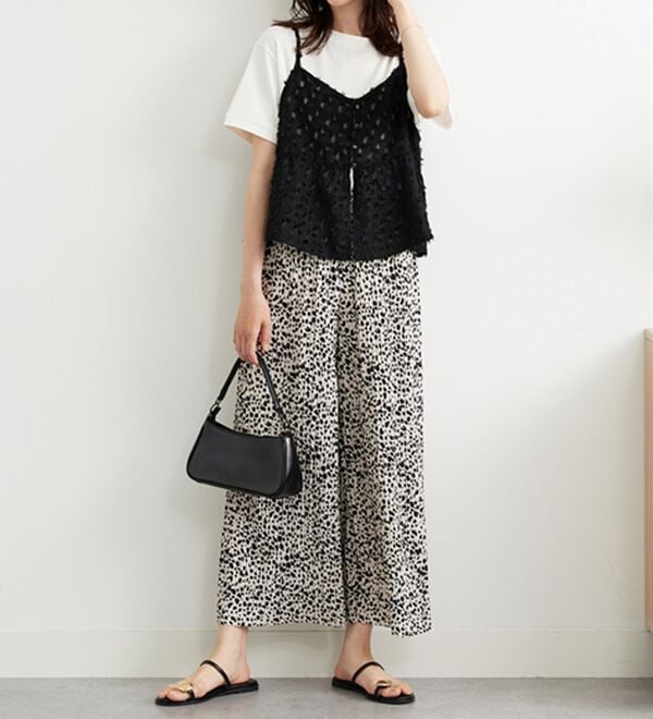 BELLUNA（ベルーナ）の「なめらか素材ゆったりプリーツパンツ（ワイドパンツ・ガウチョ）」｜詳細画像