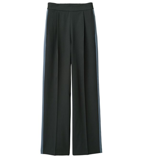 RANAN（ラナン）の「サイドラインシルエットパンツ（フルレングスパンツ）」｜ブラック無地／グレー