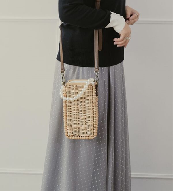 BELLUNA（ベルーナ）の「ドット柄チュールリバーシブルスカート（ロングスカート）」｜詳細画像