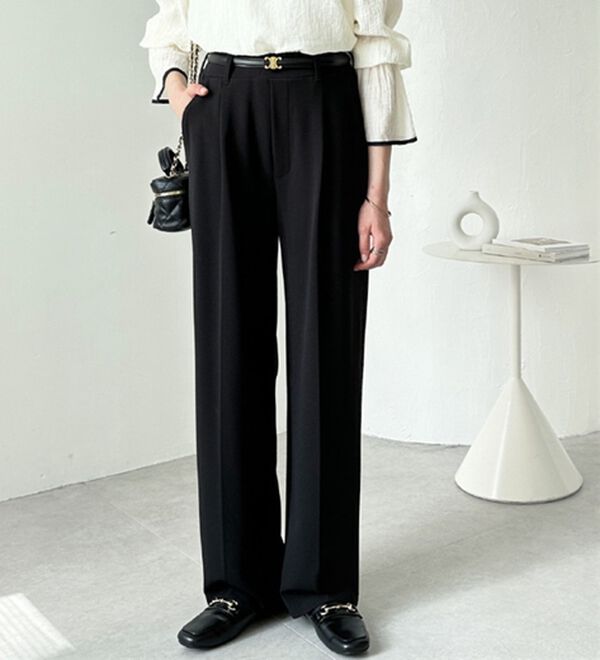 GeeRA（ジーラ）の「美脚魅せタックワイドスラックスパンツ（ワイドパンツ・ガウチョ）」｜詳細画像