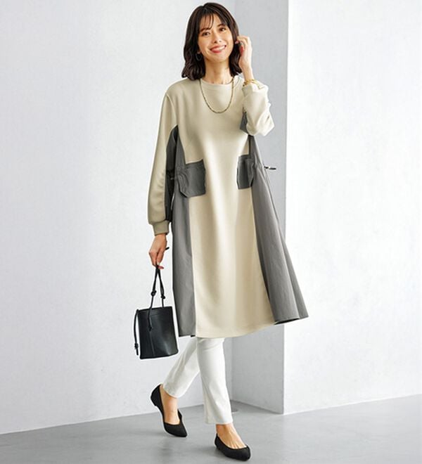 BELLUNA（ベルーナ）の「配色切替ポケットデザインワンピース（その他ワンピース）」｜詳細画像