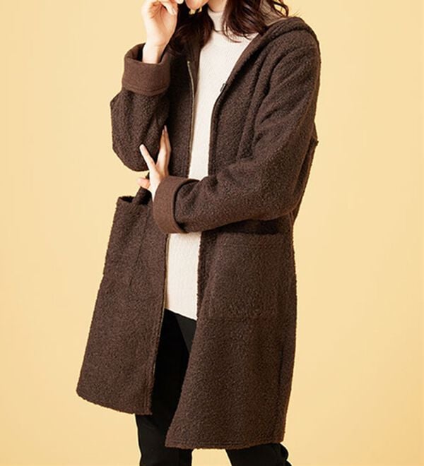 BELLUNA（ベルーナ）の「ボア素材フードデザインコート（ロングコート）」｜詳細画像