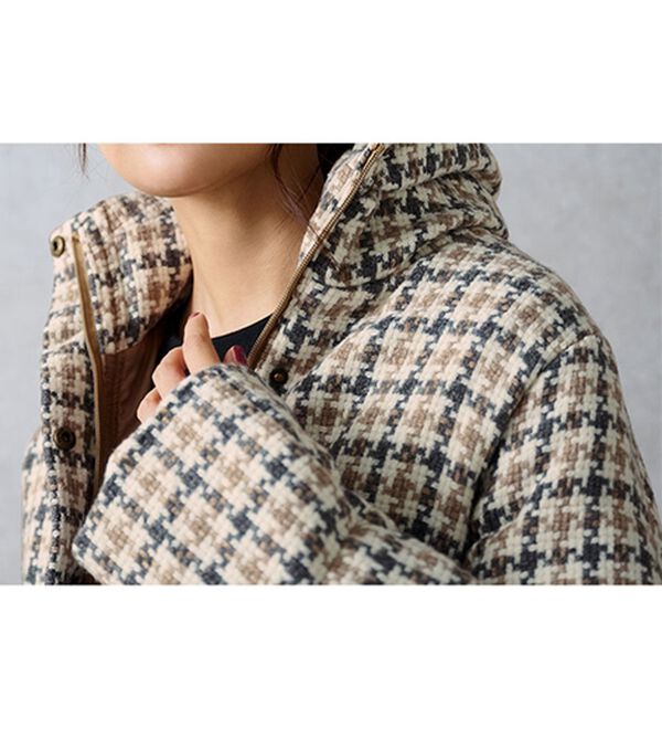 ボリューム衿ツイード調中わたジャケット - ベルーナ【公式】