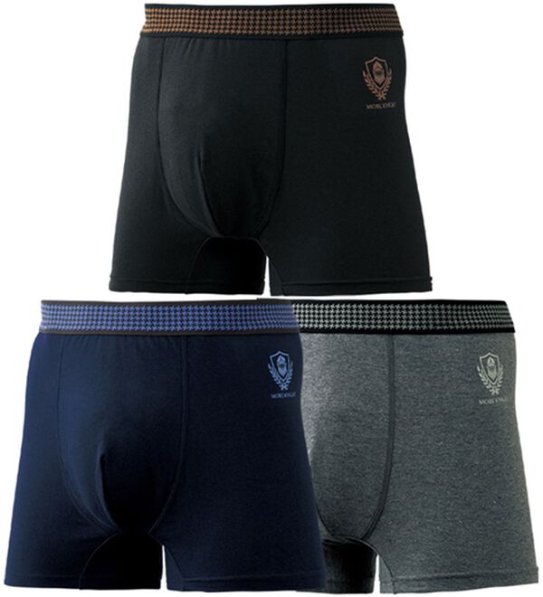 「【３枚組】＜モアナイト＞鉄壁設計！吸水ボクサーパンツ（メンズボクサーパンツ）」｜無地3枚組