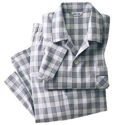 「日本製ひんやり綿１００％播州織パジャマ（メンズルームウェア）」