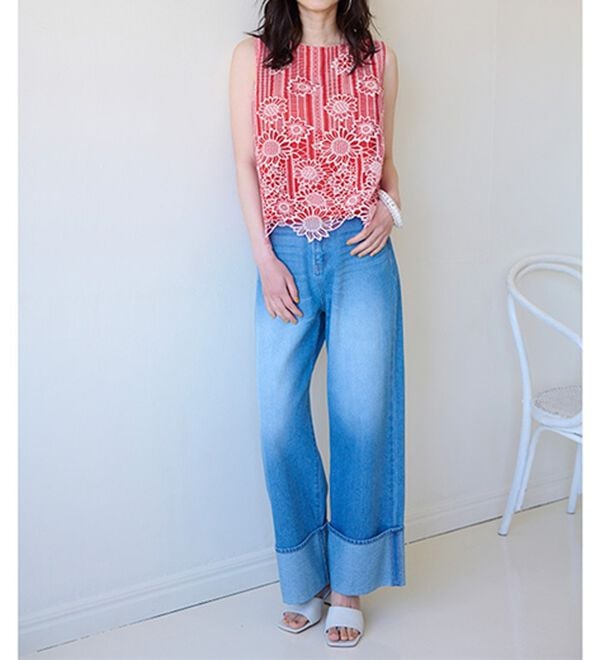 RANAN（ラナン）の「ひんやり！レース使いプルオーバー（ブラウス）」｜詳細画像