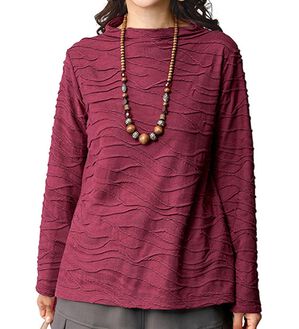 BELLUNA（ベルーナ）の「タックジャカード素材ボトルネックプルオーバー（カットソー）」｜詳細画像