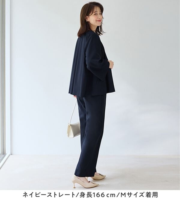 Viola e Viola（ヴィオラ エ ヴィオラ）の「【選べるボトムス】２点セット洗える！テントラインジャケットスーツ（パンツスーツ）」｜詳細画像