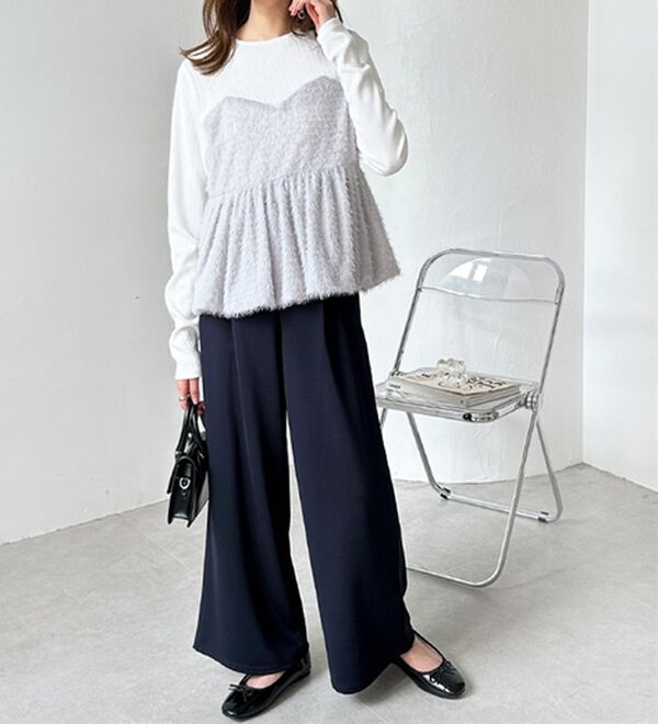 GeeRA（ジーラ）の「美脚ストレッチワイドパンツ（ワイドパンツ・ガウチョ）」｜詳細画像